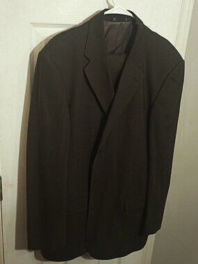 Perry Ellis Profilo Men 2 Piece Dark Grayish Olive Green Suit         44L